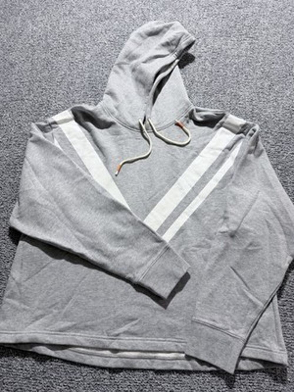 Tory Burch 70S Sportswear Inspired Hooded Chevron Sweatshirt Retro Athleisure